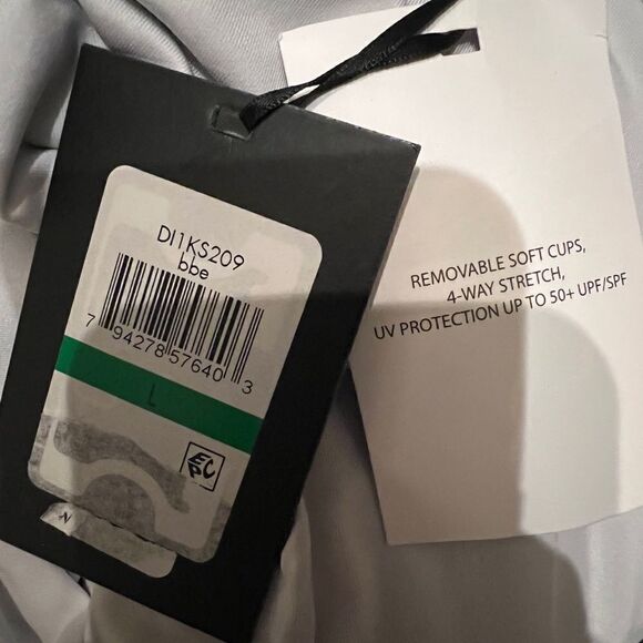 DKNY Colorblocked Tankini Top Baltic Navy Women's Large NWT - Picture 8 of 8